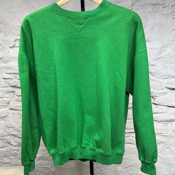 Vintage 90s GAP Blank Sweatshirt Small Short 24x24 Sun-Faded Bright Green Boxy - Picture 1 of 6